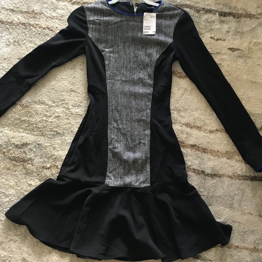 H&M black and tweed dress